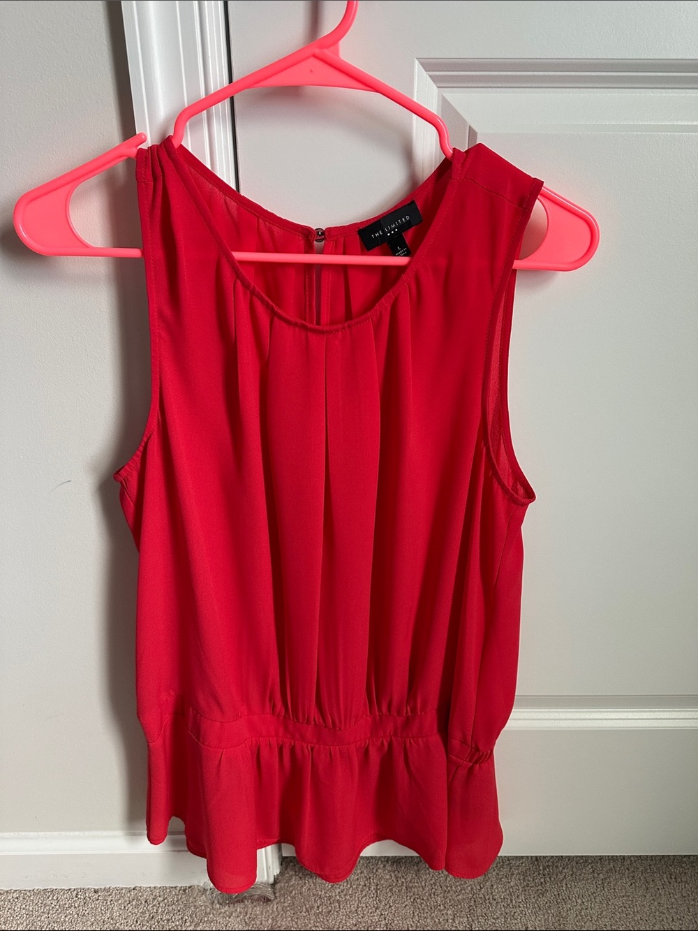 The Limited Orange Peplum Blouse